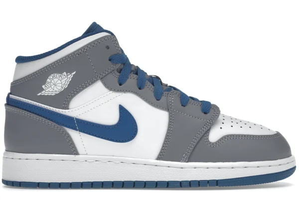 Air Jordan 1 Mid True Blue Cement (GS)